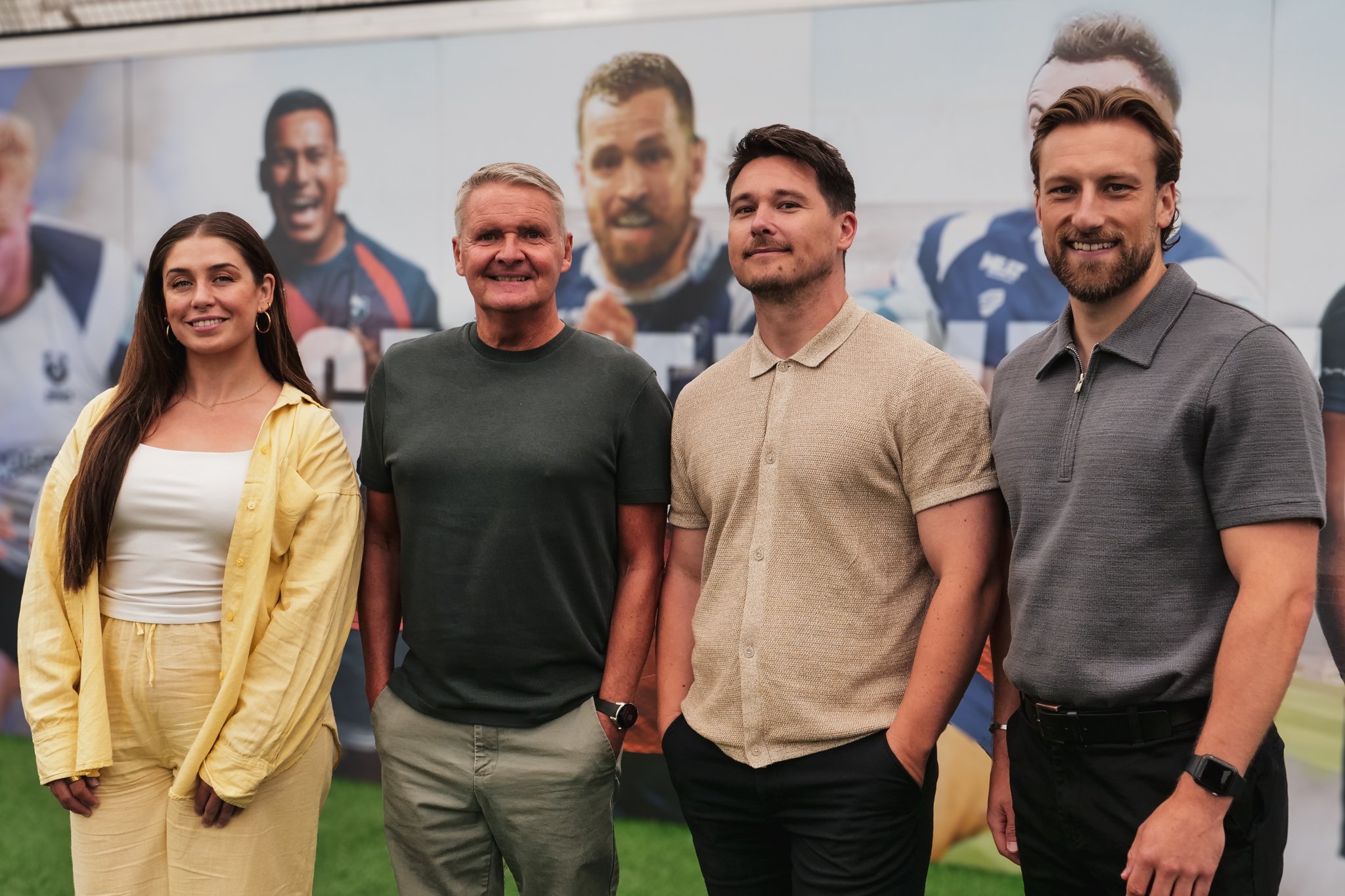 Pictured left to right: Daisie Mayes (Chief General Manager of Bristol Bears Women), Charlie Blakemore (Chief Executive Officer at Intercity), Tom Tainton (Chief Executive Officer at Bristol Bears) and Oli Hayward (Chief Revenue Officer at Intercity)