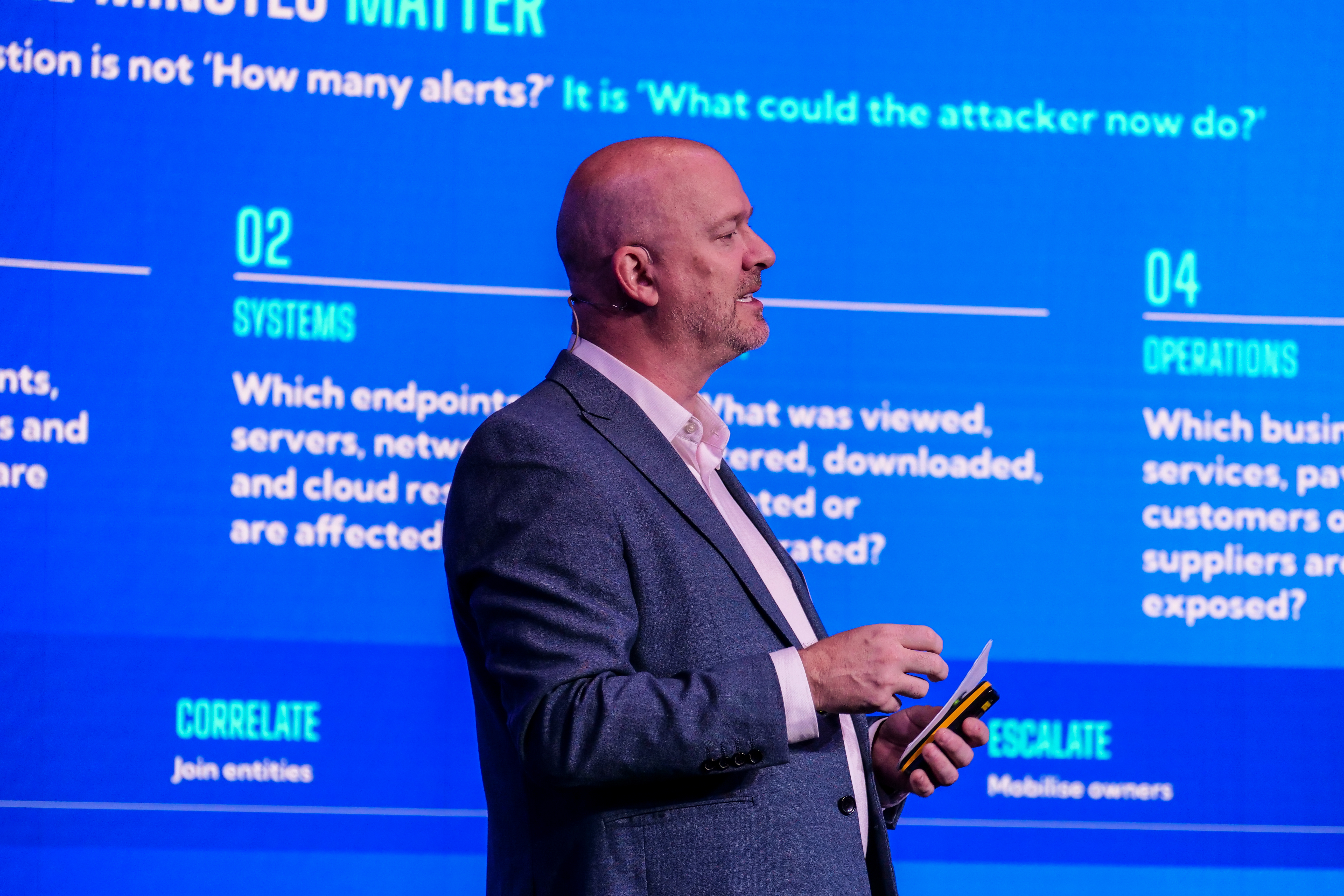 Speaker discussing cyber incident response at Intercity Unplugged - Built to Perform